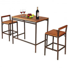Load image into Gallery viewer, 3 PCS Patio Rattan Wicker Bar Dining Furniture Set
