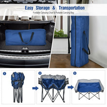 Load image into Gallery viewer, Folding Camping Chair with Bags and Padded Backrest-Blue
