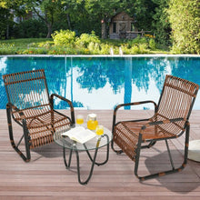 Load image into Gallery viewer, 3Pcs Patio Rattan Conversational Furniture Set
