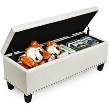 Load image into Gallery viewer, 48&quot; Rectangular Fabric Storage Ottoman Bench Button Tufted Foot Rest Stool-Beige
