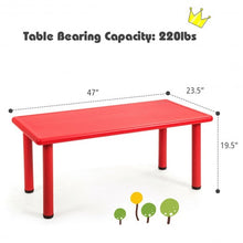 Load image into Gallery viewer, Kids Plastic Rectangular Learn and Play Table-Red
