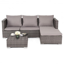 Load image into Gallery viewer, 3 pcs Steel Frame Adjustable Seat Rattan Wicker Sofa Furniture Set
