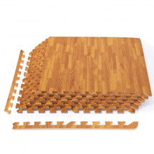 Load image into Gallery viewer, 12PC Wood Grain Interlocking Floor Mats -Natural
