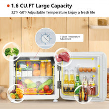 Load image into Gallery viewer, 1.6 Cubic Feet Compact Refrigerator with Reversible Door-White
