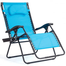 Load image into Gallery viewer, Folding Recliner Lounge Chair with Shade Canopy Cup Holder-Blue
