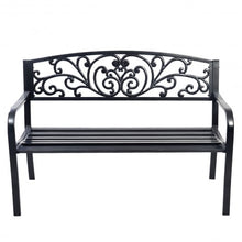 Load image into Gallery viewer, 50&quot; Patio Park Steel Frame Cast Iron Backrest Bench Porch Chair
