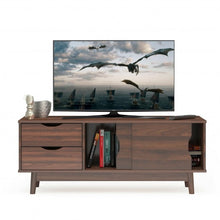 Load image into Gallery viewer, TV Stand for TV up to 60&quot; Media Console Table Storage with Doors-Walnut
