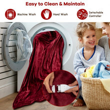 Load image into Gallery viewer, 62" x 84" Flannel Heated Electric Blanket with 10 Heating Levels-Red
