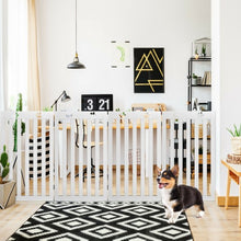 Load image into Gallery viewer, 36&quot; Folding Wooden Freestanding Pet Gate  with 360° Hinge-White
