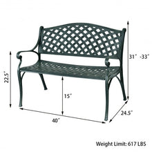 Load image into Gallery viewer, 40&quot; Outdoor Aluminum Antique Garden Patio Bench
