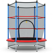 Load image into Gallery viewer, 55&quot; Youth Jumping Round Trampoline with Safety Pad Enclosure-Blue
