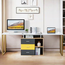 Load image into Gallery viewer, 87&quot; 2 Person Adjustable L-Shaped Computer Desk
