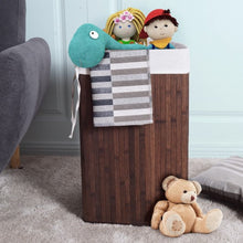 Load image into Gallery viewer, Corner Bamboo Hamper Laundry Basket-Brown

