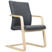 Load image into Gallery viewer, PU Leather Armrest Upholstered Dining Chair with Wood Leg
