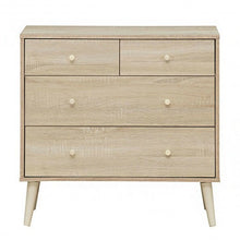 Load image into Gallery viewer, 4-Drawer Dresser Cabinet Storage Organizer Rubber Leg with Rail-Oak
