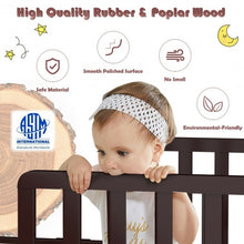 Load image into Gallery viewer, Classic Kids Wood Bed with Guardrails-Brown

