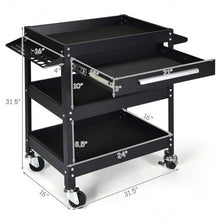 Load image into Gallery viewer, Rolling Tool Cart Mechanic Cabinet Storage ToolBox Organizer with Drawer-Black
