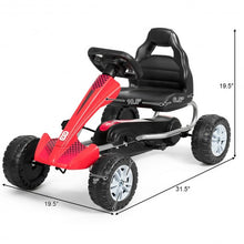 Load image into Gallery viewer, Kids Powered 4 Wheel Adjustable Seat  Pedal Go Kart-Red
