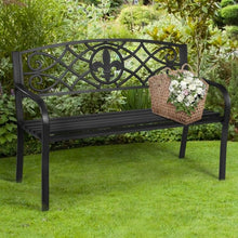 Load image into Gallery viewer, Patio Park Yard Outdoor Furniture Steel Bench
