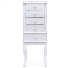 Load image into Gallery viewer, Wood Freestanding Armoire Storage Jewelry Cabinet
