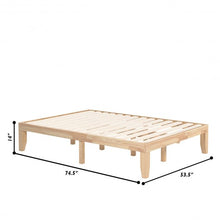 Load image into Gallery viewer, 14&quot; Full Size Wood Platform Bed Frame with Wood Slat Support-Natural
