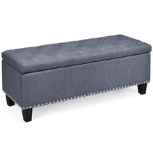 Load image into Gallery viewer, 48&quot; Rectangular Fabric Storage Ottoman Bench Button Tufted Foot Rest Stool-Gray
