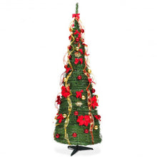 Load image into Gallery viewer, 6 Ft Pre-lit Spruce Christmas Tree with Light and Ribbon

