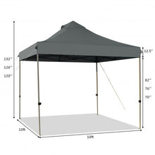 Load image into Gallery viewer, 10&#39; x 10&#39; Portable Pop Up Canopy Event Party Tent Adjustable w/ Roller Bag-Gray
