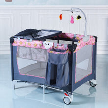 Load image into Gallery viewer, Foldable 2 Color Baby Crib Playpen Playard-Pink
