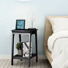 Load image into Gallery viewer, Set of 2 Side End Tables with Lower Storage Shelf-Black

