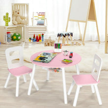 Load image into Gallery viewer, Wood Activity Kids Table and Chair Set with Center Mesh Storage for Snack Time and Homework-Pink
