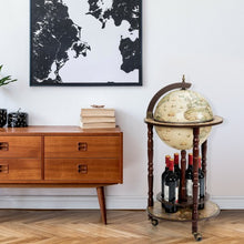 Load image into Gallery viewer, 17&quot; Italian Style Wooden Globe Liquor Bottle Wine Rack
