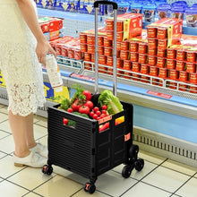 Load image into Gallery viewer, Costway Foldable Utility Cart for Travel and Shopping-Black
