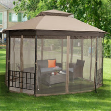 Load image into Gallery viewer, 10’x 12’ Octagonal Patio Gazebo-Brown
