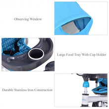 Load image into Gallery viewer, 4-in-1 Detachable Baby Stroller Tricycle with Round Canopy -Blue
