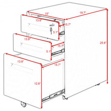 Load image into Gallery viewer, Metal Rolling Sliding Drawer A4 File Cabinet -Black
