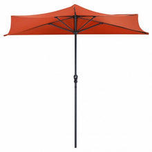 Load image into Gallery viewer, 9Ft Patio Bistro Half Round Umbrella -Orange
