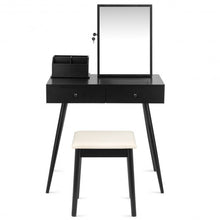 Load image into Gallery viewer, Vanity Dressing Table Set Lockable Jewelry Cabinet with Mirror-Black
