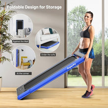 Load image into Gallery viewer, 2-in-1 Electric Motorized Health and Fitness Folding Treadmill with Dual Display-Blue
