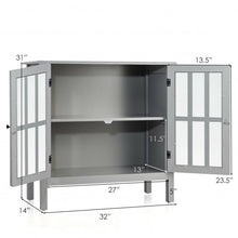 Load image into Gallery viewer, Glass Door Sideboard Console Storage Buffet Cabinet-Gray
