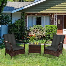 Load image into Gallery viewer, 3 PCS Patio Rattan Furniture Set-Gray
