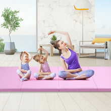 Load image into Gallery viewer, 4&#39; x 10&#39; x 2&quot; Thick Folding Panel Aerobics Exercise Gymnastics Mat-Pink

