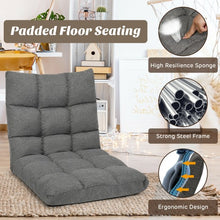 Load image into Gallery viewer, 14-Position Adjustable Folding Lazy Gaming Sofa-Gray
