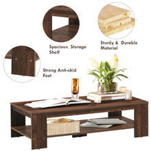 Load image into Gallery viewer, 47&quot; 2-Tier Rectangular Coffee Table with Storage Shelf-Walnut

