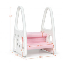 Load image into Gallery viewer, Kids Step Stool Learning Helper with Armrest for Kitchen Toilet Potty Training
