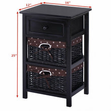 Load image into Gallery viewer, Black/White 3 Tiers 1 Drawer Night Stand-Black
