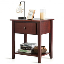 Load image into Gallery viewer, Nightstand Beside Sofa Table End Table with Drawer &amp; Shelf
