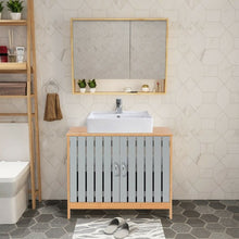 Load image into Gallery viewer, Bathroom Under Sink Vanity Cabinet Bamboo Freestanding Shelf Cabinet
