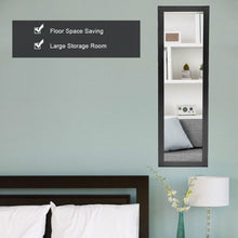 Load image into Gallery viewer, Wall Door Mounted Magnetic Mirrored Jewelry Cabinet-Black
