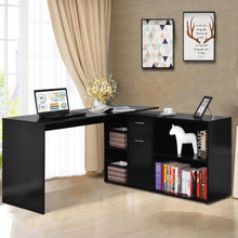 Load image into Gallery viewer, Rotating L-Shape Corner Writing Study Computer Desk-Black
